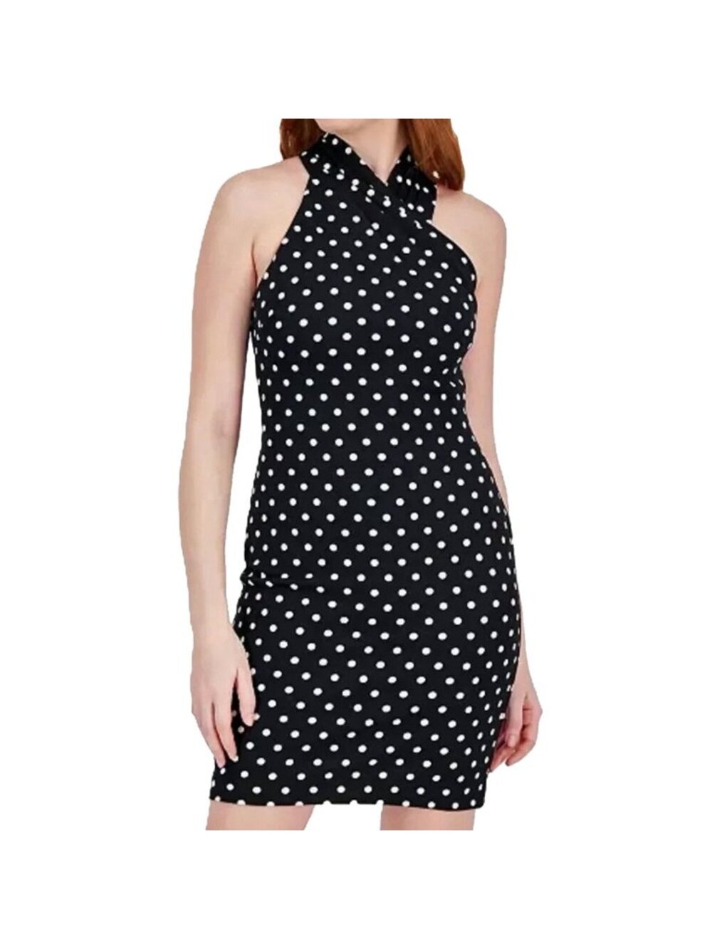 RACHEL by Rachel Roy Polka Dot Harland Printed Halter Dress Black White XS NWT